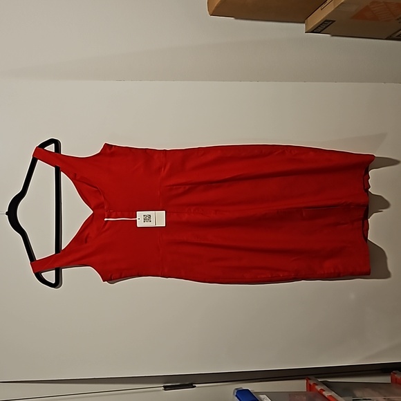 Grace Karin red sleeveless dress slit in the back stretchy Large back slit NWT - Picture 8 of 10